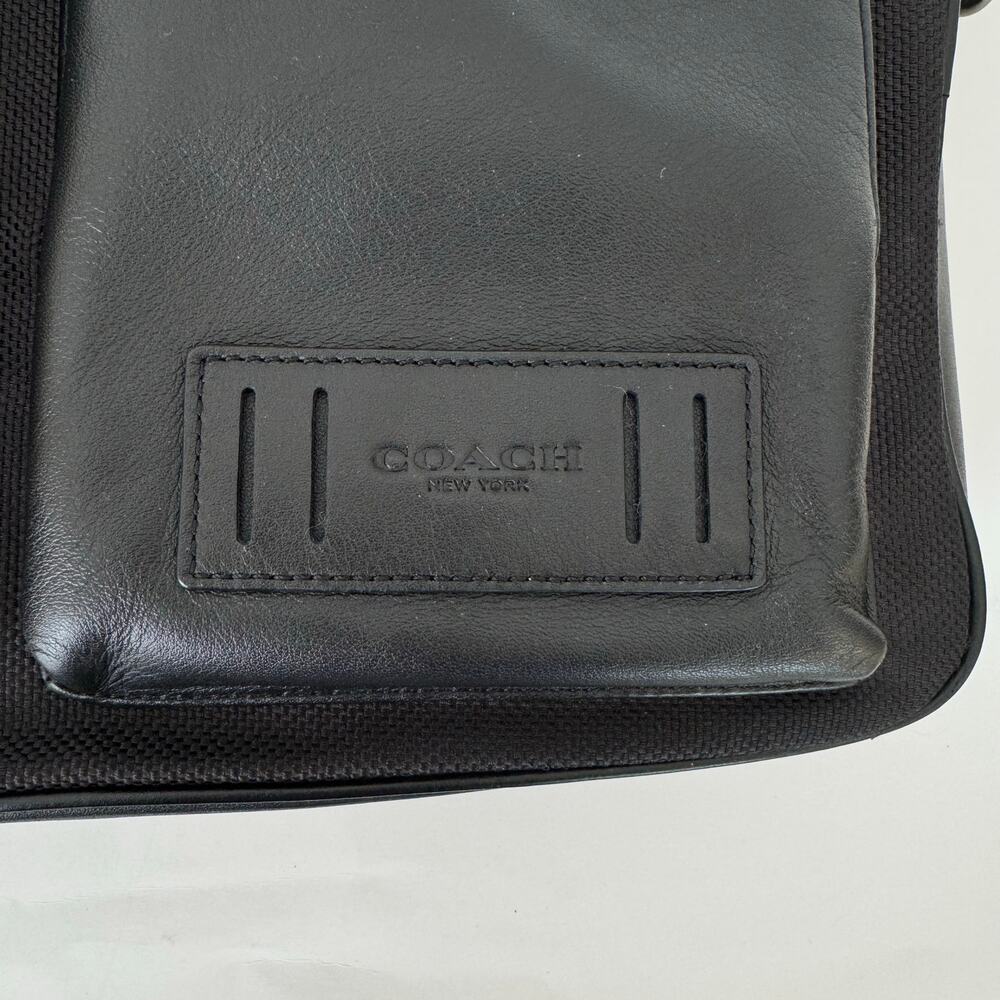 Coach Rider Briefcase Leather Nylon Business Travel Laptop Bag Black 6705 - Picture 5 of 16